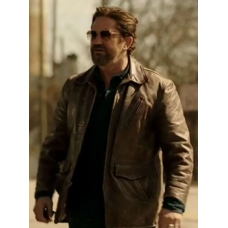 Den of Thieves Gerard Butler Brown Jacket
