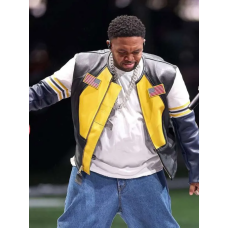 Super Bowl LIX Halftime Show Mustard Leather Jacket