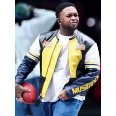 Super Bowl LIX Halftime Show Mustard Leather Jacket