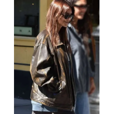 NYC Emily Ratajkowski Leather Jacket
