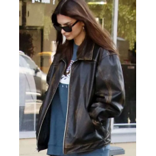 NYC Emily Ratajkowski Leather Jacket