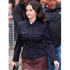 Selena Gomez Street Style Black Jacket