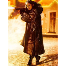 Ballerina Ana de Armas Hooded Leather Coat