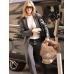Rosie Huntington-Whiteley PFW Leather Coat