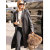 Rosie Huntington-Whiteley PFW Leather Coat