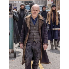 The Walking Dead Dead City The Croat Shearling Leather Coat The Walking Dead Dead City The Croat Shearling Leather Coat