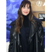 Together Alison Brie Black Leather Coat