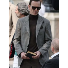 Michael Fassbender Black Bag Grey Blazer
