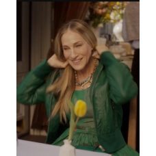 And Just Like That S02 Carrie Bradshaw Green Leather Jacket
