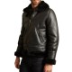 B3 Bomber Black Shearling Leather Jacket