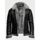 B3 Bomber Black Fur Pilot Leather Jacket