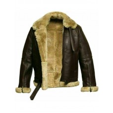 B3 Ginger Shearling Bomber Leather Jacket