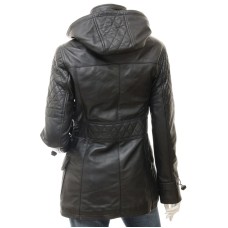 Womens 3/4 Length Leather Coat