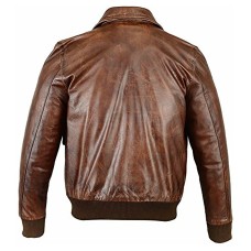 A2 Air Force Distressed Brown Real Leather Bomber Flight Jacket