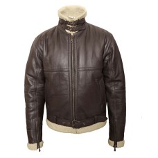 B3 Bomber Aviator Cream Shearling Leather Jacket
