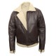 B3 Bomber Aviator Cream Shearling Leather Jacket