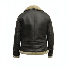 Women's Aviator Sheepskin Shearling Bomber Fur Jacket