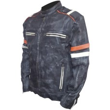 Men's Vintage Cafe Racer Retro 2 Moto Black Leather Jacket