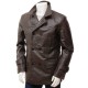 Dark Brown Double Breasted Mens 3/4 Length Coat