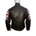 UK Flag Cafe Racer Vintage Style Brown Leather Jacket