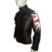 UK Flag Cafe Racer Vintage Style Brown Leather Jacket