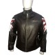 UK Flag Cafe Racer Vintage Style Brown Leather Jacket