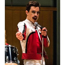 Freddie Mercury Bohemian Rhapsody Red And White Leather Jacket