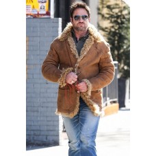 Gerard Butler Shearling Brown Leather Jacket