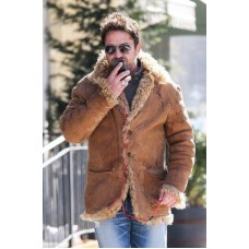 Gerard Butler Shearling Brown Leather Jacket