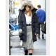 Jennifer Lopez Black Parka Coat