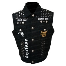 Juice Wrld Black Denim Vest With Studs