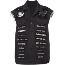  Juice Wrld Denim Patch Black Vest