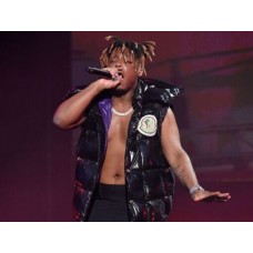 Juice Wrld Black Puffer Vest With Studs