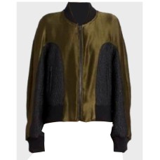 Killing Eve Villanelle Rib-Knitted Collar Green Fleece Jacket