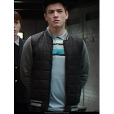 Kingsman Taron Egerton Quilted Varsity Jacket