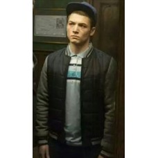 Kingsman Taron Egerton Quilted Varsity Jacket