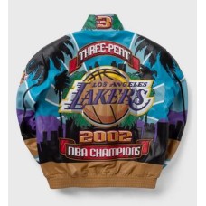 Los Angeles Lakers Three-Peat NBA Champions Leather Jacket