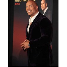 Red Notice Premiere Dwayne Johnson Velvet Blazer
