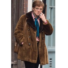 Taron Egerton Rocketman Shearling Coat