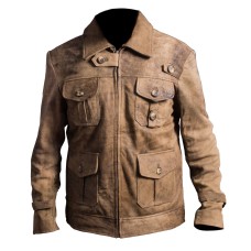 The Expendables 2 Jason Statham Distressed Leather Jacket