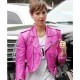 Women's Jessica Alba Pink Leather Jacket