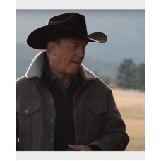 John Dutton Yellowstone S04 Shearling Collar Jacket