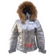 Caroline Channing Bomber Silver Puffer Jacket
