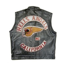 California MC Hells Angels Black Leather Vest