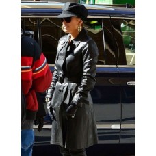 Jennifer Lopez Hustlers Leather Trench Coat