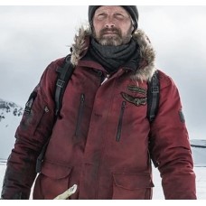Arctic Mads Mikkelsen Red Shearling Coat Arctic Mads Mikkelsen Red Shearling Coat