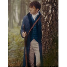 Bridgerton S02 Anthony Bridgerton Blue Trench Coat Bridgerton S02 Anthony Bridgerton Blue Trench Coat