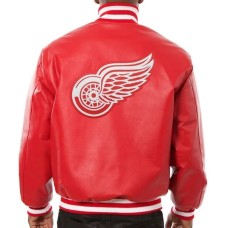 Detroit Red Wings Varsity Full Leather Jacket