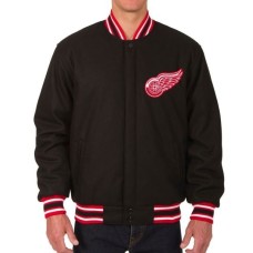 Detroit Red Wings Varsity Black Wool Jacket
