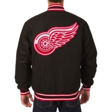 Detroit Red Wings Varsity Black Wool Jacket